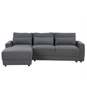 NicBex L-shaped Modular Sectional Sofa with Removable Back Cushions and 3 Pillows for Living Room,Apartment,Office,Gray - 1 of 4