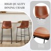 Wooakway Mid-century Accent Chair Armless Industrial Faux Leather Barstools with Metal Legs Dining Chair for Home Office Kitchen Island - 4 of 4