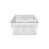 OU Fridge Organizer Bin with Vented Lid, Clear Stackable Refrigerator Storage Bin, Produce Kitchen Storage Container, 11.8" Depth, BPA Free - 3 of 4