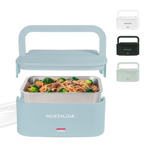 Nostalgia 32-Ounce Portable Heated Electric Lunch Box – Leak-Proof Silicone Sealed Lid, Foldable Carry Handle, Detachable Cord - 1 of 4