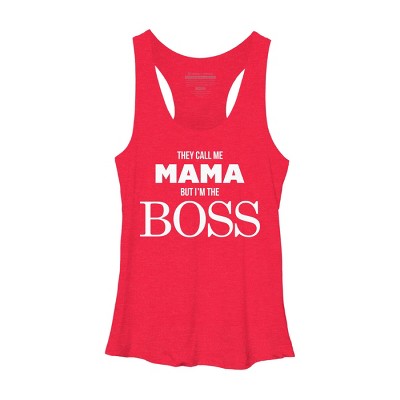 Women's Design By Humans They Call Me Mama But I'm the Boss By Shirz Racerback Tank Top
