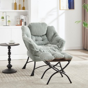 Grungis 27.52''W Accent Chair with Ottoman,Lazy Chair with Side Pocket and Cushion Design,Chair and Ottoman Sets for Bedroom,Reading Room - 1 of 4