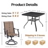 Maggift Patio Seating Sets, 5-Piece Outdoor Table and Chairs Set, with Swivel Chairs, Patio Table, Paded, for Poolside, Brown, 25.2"*25.2"*48.6" - 2 of 4