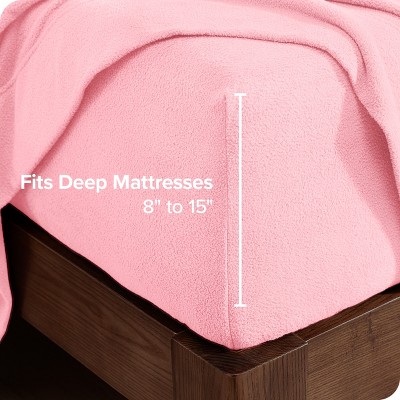 Twin XL Light Pink Flannel Deep Pocket Sheet Set