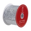 Northlight Silver Glittered Christmas Wired Craft Ribbon 2.5" x 10 Yards - image 4 of 4