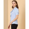 Allegra K Women's Elegant Puff Sleeve Peasant Office Bow Tie Neck Blouse - 4 of 4