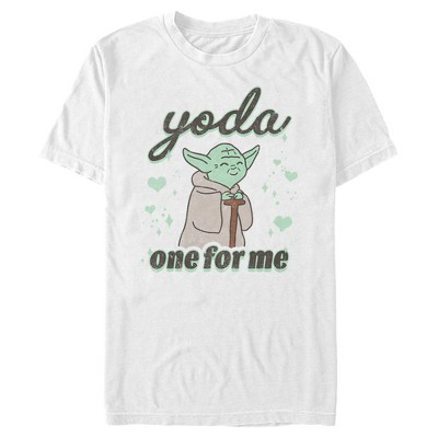 Men's Star Wars Valentine's Day Yoda One For Me Distressed T-shirt : Target