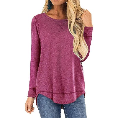 Haute Edition Women'S Cross Stitch Loose Fit Long Sleeve Tee With Plus