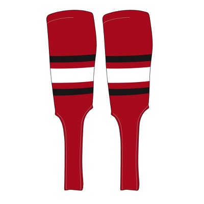 MK Socks Traditional Baseball Stirrups Pattern B-9 Red, Black, White (L)