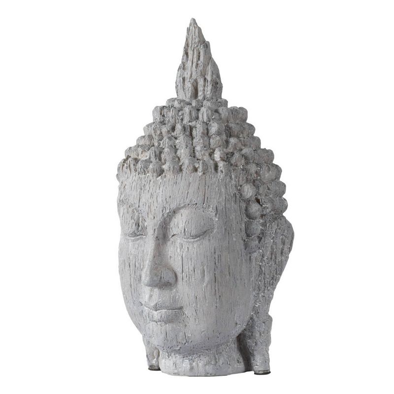 A&#38;B Home Outdoor Decor 12&#34; Meditating Buddha Head Sculpture - Gray, 1 of 5