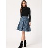 INSPIRE CHIC Women's Christmas Plaids Vintage Tartan Elastic Waist Knee Length A-Line Skirt - 2 of 4