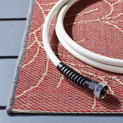 Anthracite & Red Rectangular Easy-Care Synthetic Area Rug