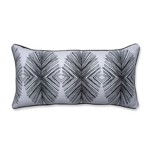 Tulum Ink Bolster Oversize Lumbar Throw Pillow - Pillow Perfect, White Black