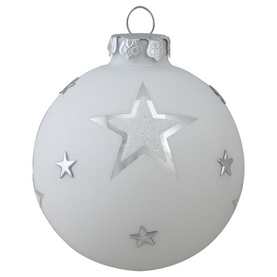 white frosted glass ball ornaments