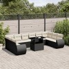 vidaXL 11 Piece Patio Sofa Set with Cushions - Black and Cream - 2 of 4