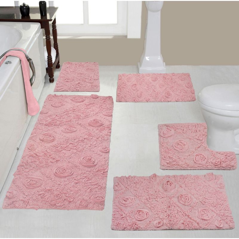 Modesto Collection Cotton Tufted Set of 5 Bath Rug Set - Home Weavers, 1 of 5