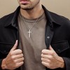 Truandoss 2Pcs Silver Black Cross Necklace for Men Boys - Stainless Steel American Flag Cross Pendant Necklaces,  Fathers Day Christmas Jewelry  Gifts - 3 of 4