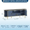 70in Fluted TV Stand Fits TVs up to 80", Luxury Media TV Console with Curved Profile Sliding Doors and Faux Marble Top Adjustable Shelves - 2 of 4