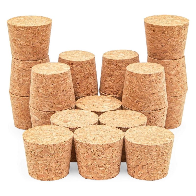 Juvale 20 Pack Size 16 Large Tapered Corks for Crafts, DIY Art Projects, Stoppers for Wine, Beer Bottles, 1.34 x 1 x 1.1 In, 1 of 9
