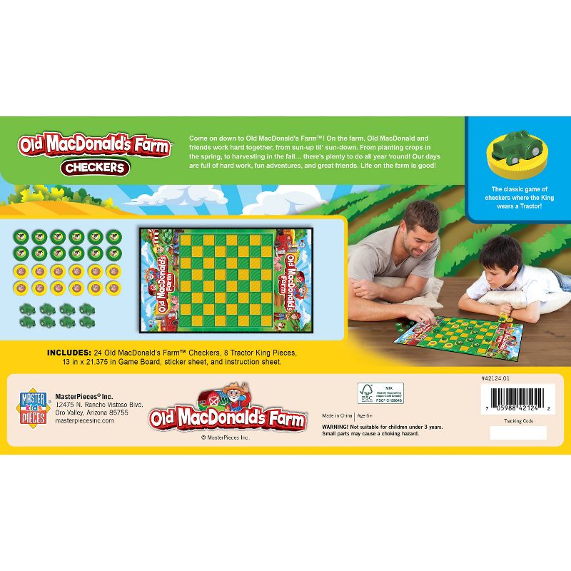 MasterPieces Officially licensed Old MacDonald's Checkers Board Game for Families and Kids ages 6 and Up, 4 of 7