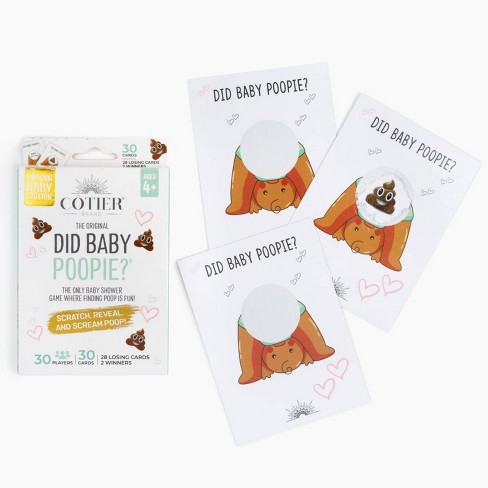 30ct 'did Baby Poopie?' Baby Shower Scratch Off Game Brown : Target