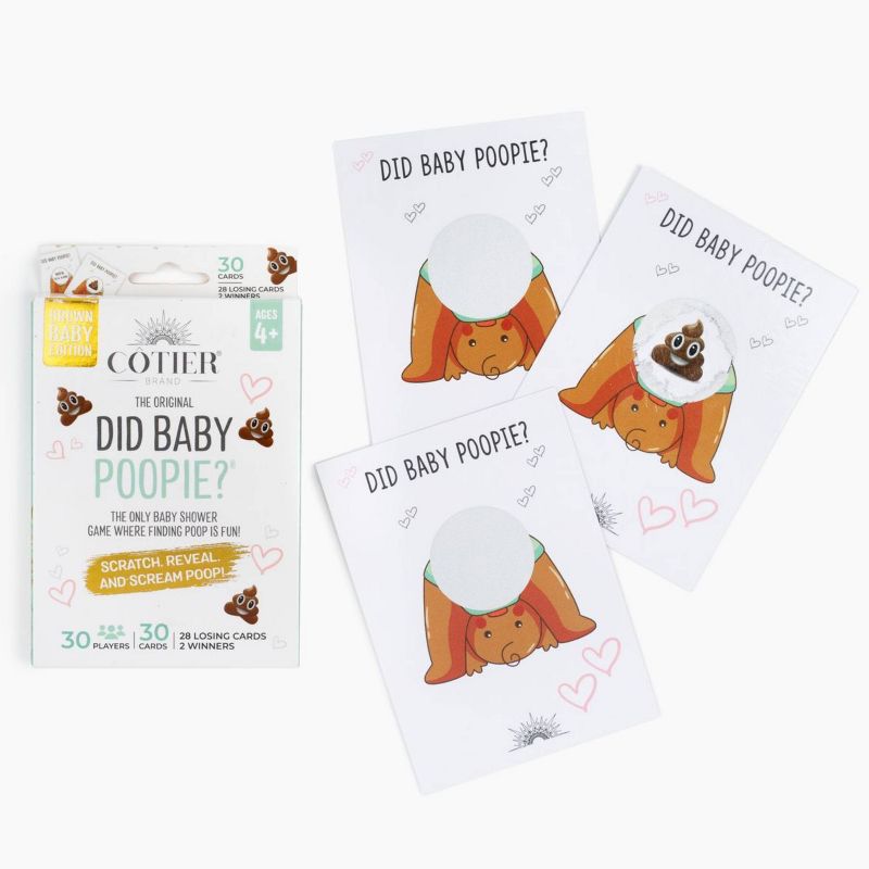 30ct 'Did Baby Poopie?' Baby Shower Scratch Off Game , 1 of 9