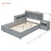 Full Size Platform Bed with Storage Headboard, Nightstand, 2 Drawers, USB Ports and Desk, White/Gray-ModernLuxe - 3 of 4