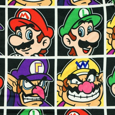 Seven Times Six Super Mario Pajamas Men's Villains Grid Lounge Sleep Shorts