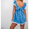 Women's Denim Ruffle Romper W/ Ric Rac Trim - Main Strip - 2 of 2