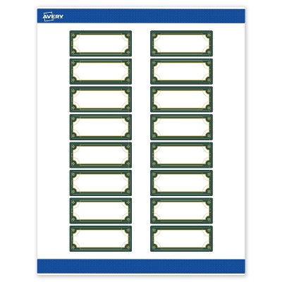 Avery Labels, 1" x 2-5/8", Gold-Green Border, Matte, 160ct