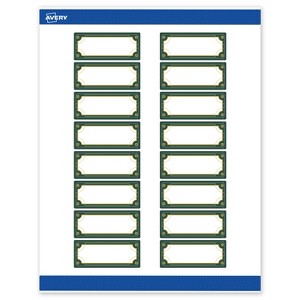 Avery Labels, 1" x 2-5/8", Gold-Green Border, Matte, 160ct - 1 of 4