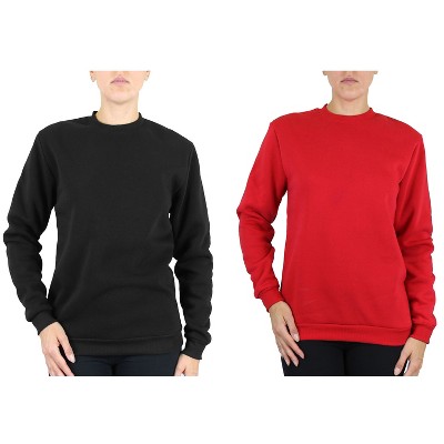 Galaxy By Harvic Women's Loose Fit Fleece-Lined Pullover Sweatshirt-2 Pack