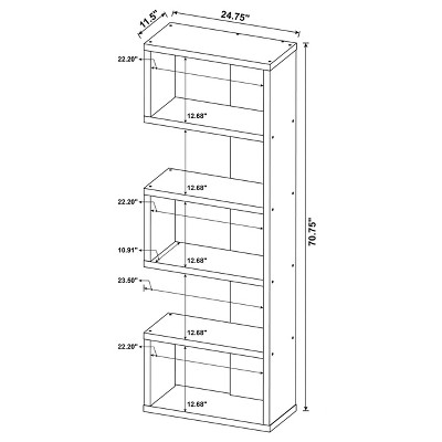 Rustic Salvaged Cabin Brown Wooden 5-Tier Bookcase