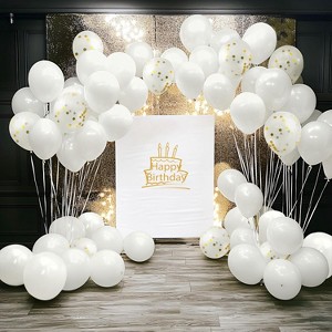 Joyfy 150Pcs Large White Balloon Arch Kit Includes 18, 12, 10, and 5-Inch Latex Balloons for Birthdays, Graduations, Weddings, and Holiday Decorations - 1 of 4