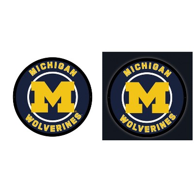 Evergreen Ultra-Thin Edgelight LED Wall Decor, Round, University Of Michigan- 23 x 23 Inches Made In USA
