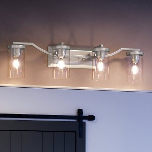 Urban Ambiance Luxury Contemporary Bath Light 8''H x 34''W,  Brushed Nickel Finish,  Mesa Collection, UHP4364 - 1 of 4