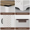 RoyalCraft Farmhouse Nightstand, Wooden End Table Set with LED Lights and Charging Station for Bedrooms or Home Offices, Set of 2, Antique White - 2 of 4