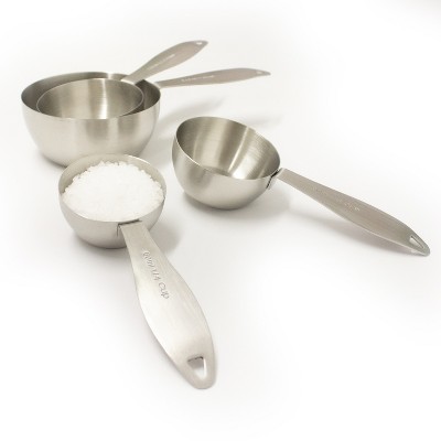 Stainless Steel 4-Piece Measuring Cup Set with Ergonomic Handles