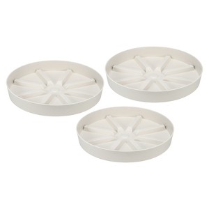 Unique Bargains Home Indoor Living PP Resin Plant Saucers 3 Pcs - 1 of 4