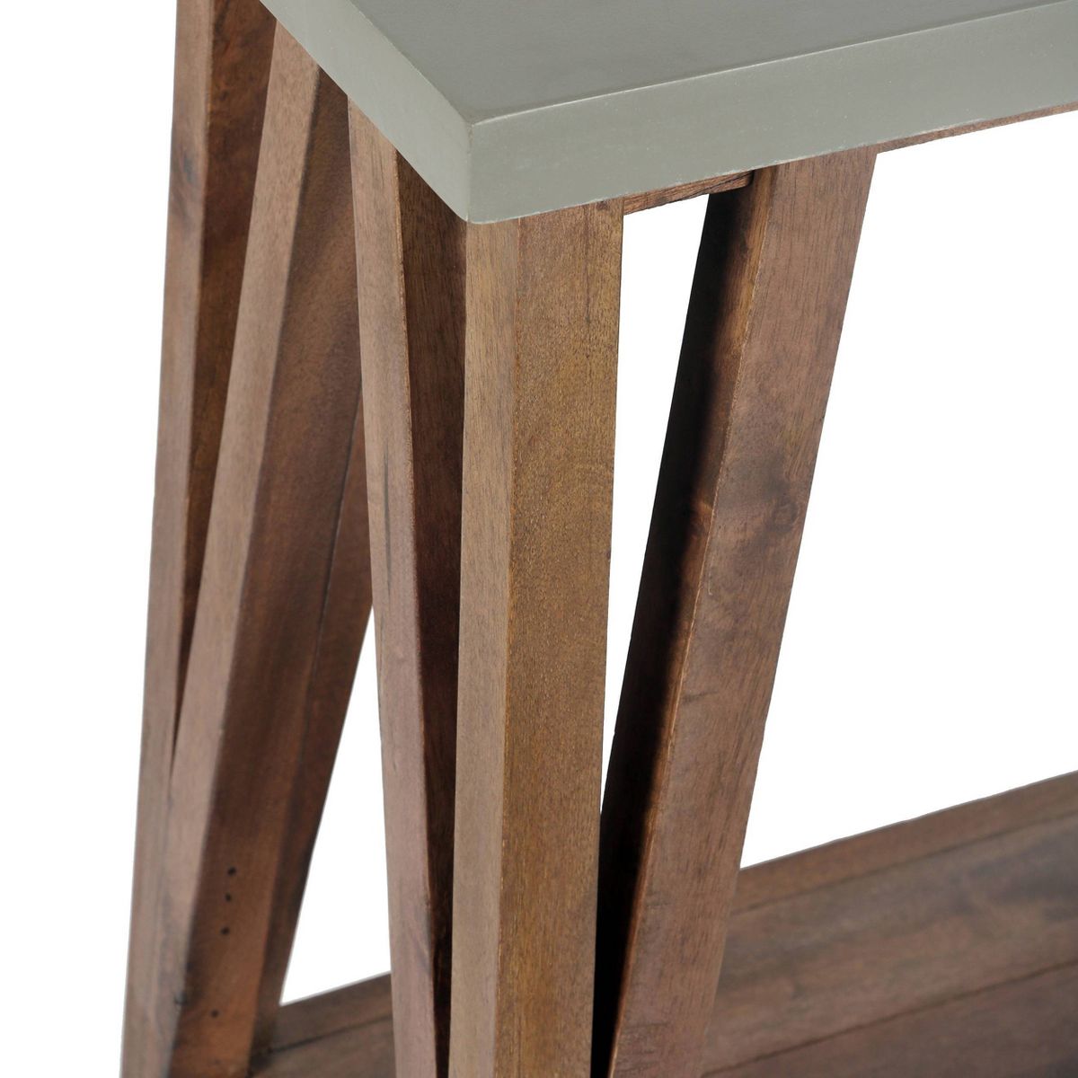30" Brookside Console Media Table Concrete Coated Top and Wood Light Gray/Brown - Alaterre Furniture - thumbnail 4
