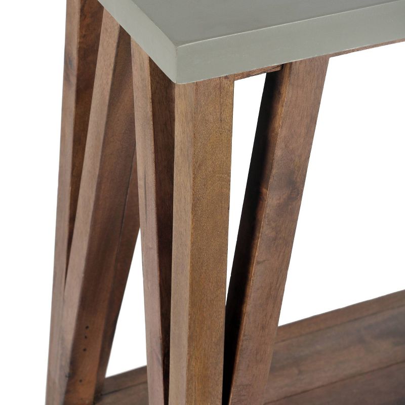 30&#34; Brookside Console Media Table Concrete Coated Top and Wood Light Gray/Brown - Alaterre Furniture, 5 of 8