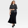 Women's Fit and Flare Midi A-Line Skirt - Ava & Viv™ Black - 3 of 3