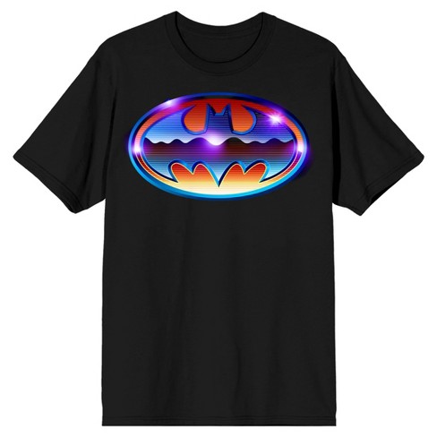 Batman Shiny Chrome Logo Men's Black T-shirt : Target