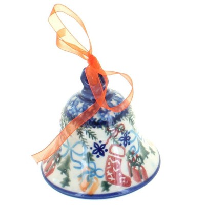 Blue Rose Polish Pottery Christmas Bounty Medium Bell