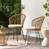 VASIP Set of 2 Rattan Dining Chairs with Water-Resistant Cushions and Sturdy Frame, Outdoor Wicker Patio Seating for Kitchen Patio Deck - 2 of 4