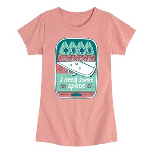 Girls' - Instant Message - Need Space Tin Fish Fitted Short Sleeve Graphic T-Shirt - 1 of 4