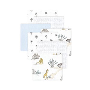 Little Treasure Hudson Baby Boys Cotton Poly Flannel Receiving Blankets 7Pk Multipack - 1 of 2
