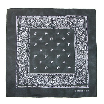 Ctm Individually Folded & Packaged Paisley Print Cotton Bandana, Black ...