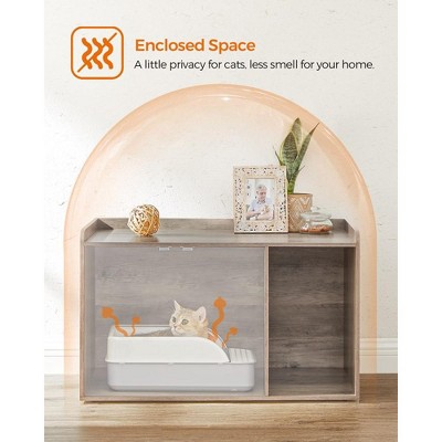 Greige Particleboard Modern Cat House Litter Box Enclosure