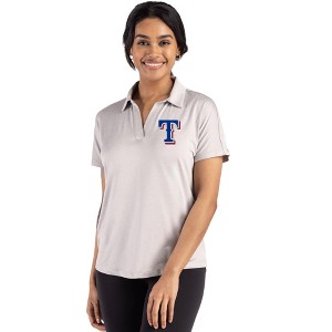 Texas Rangers Cutter & Buck Coastline Epic Comfort Recycled Womens Dolman Polo - Concrete - Small - 1 of 1